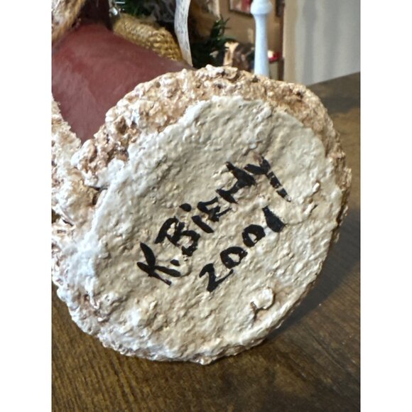 Vintage Handmade Paper Mache Old World Santa Claus Figurine Kathy Bierly 2001 - Picture 7 of 7